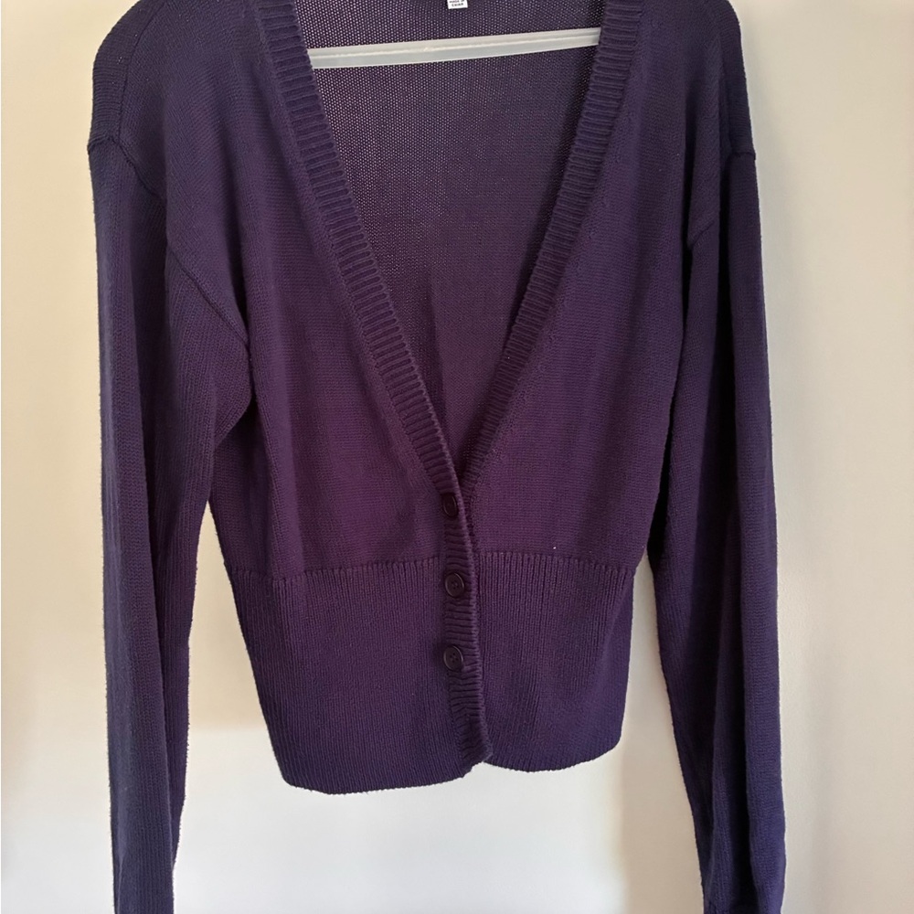 525 America Purple Cardigan Sweater